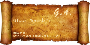 Glasz Agenór névjegykártya